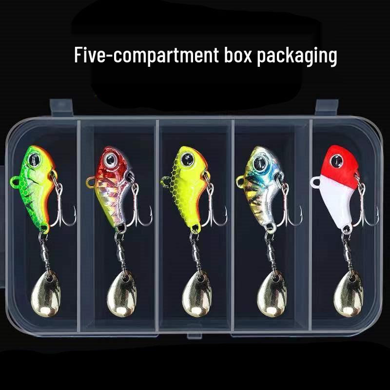 

Тонущая Вибрирующая Блестящая Микро-приманка: Пятиглазый Вихрь для Дальних Забросов - Идеально для Окуня и Окуня 5g