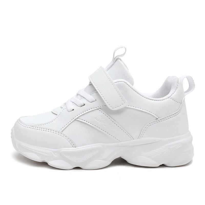 Kids White Mesh Running Shoes Boys Girls Lightweight Breathable Sport Sneakers School Uniform Compatible