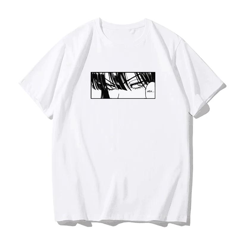 Japanese anime printed men's and women's shirt round neck loose short sleeve shirt Harajuku style Attack on Giant Y2k clothing