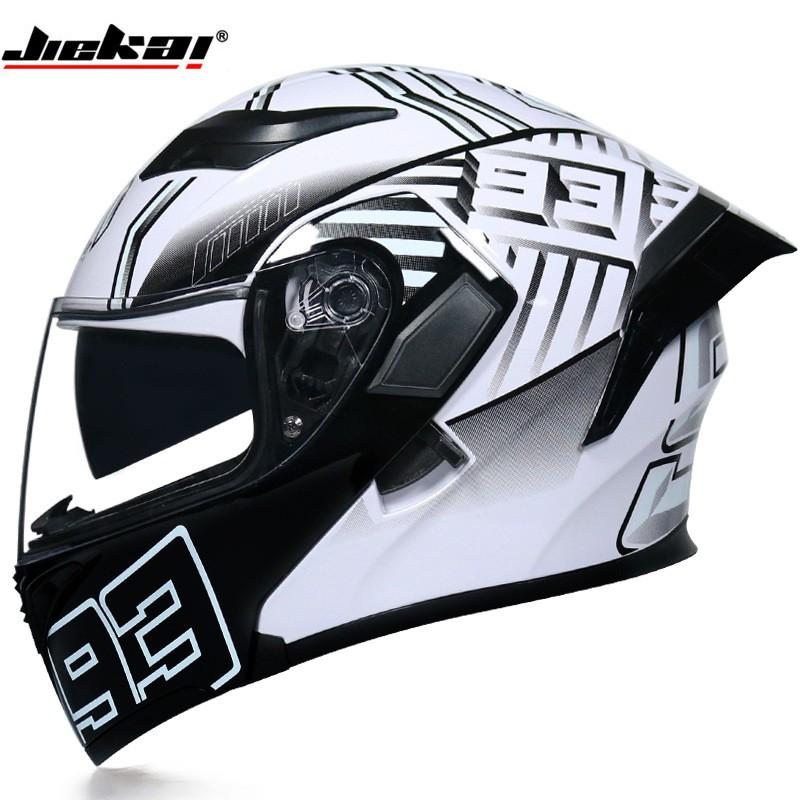 JIEKAI Flip-Up Motorcycle Helmet Women Couples Dual Lens Full Face Scooter Riding ABS Material