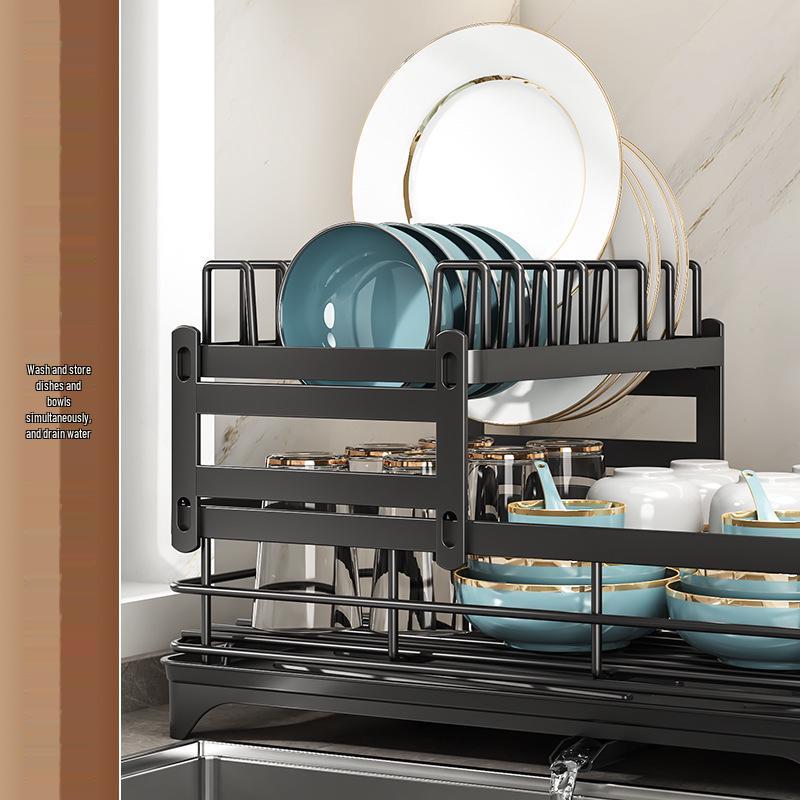 Cross-border Kitchen Sink Storage & Drainer Rack for Bowls, Dishes, and Utensils