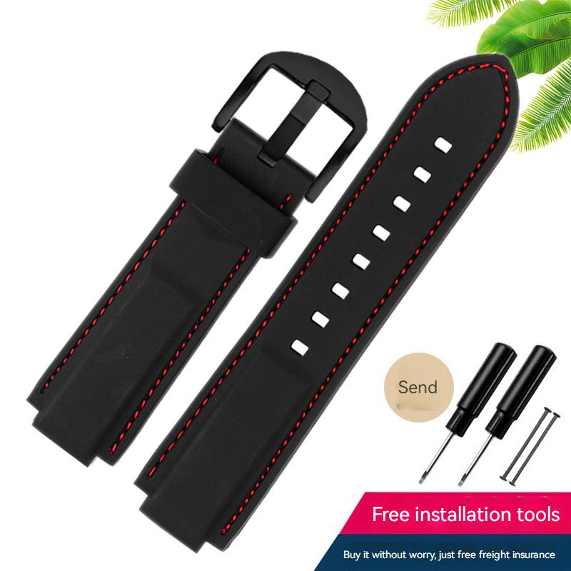 Classic Rubber Watchband for Timex WATCH T2N720 T2N721 TW2T76300 Series Black Waterproof Silicone Sports Strap 24*16mm Men