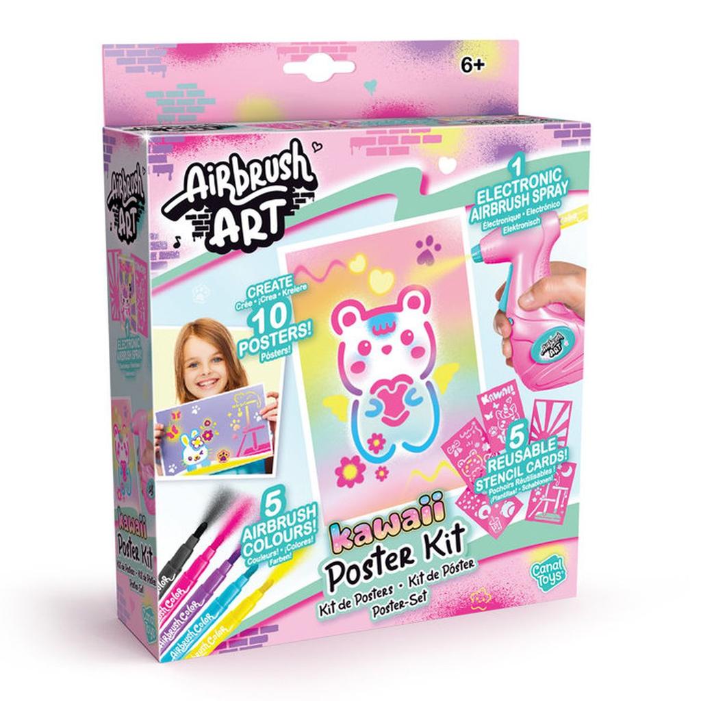 Kit de Création de Posters avec spray électronique, pochoirs et feutres - Airbrush Art - AIR 015 Canal Toys