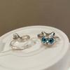 Cute Cat Ring For Women  Design Adjustable Open Silver Color Snake Rings Gothic Trendy Finger Rings Jewelry Gifts