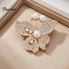 Faux Pearl Butterfly Pin Women Brooch Pin, Shape Lapel with Shirts Decorative Pins Pearls Rhinestones, Jewelry Accessory for Dresses Coats Jackets