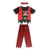 Costume da Pirata per Travestimento 3-12 Anni con Set di 7 Giocattoli Top con Stampa Teschio Outfit per Cosplay di Halloween, Carnevale, Spettacolo Ragazzi e Ragazze Festa