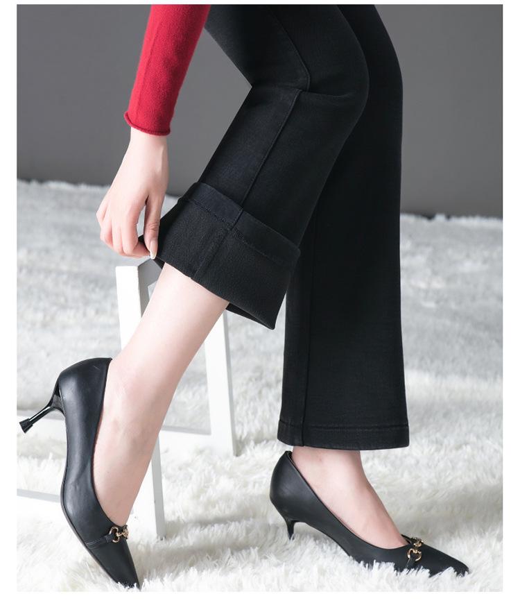 Women's 2024 Fleece-Lined Snowflake Flare Jeans - Plus Size, Elastic Waist, Winter Style