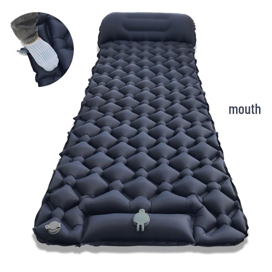 Inflatable TPU Camping Mat with Foot Pump - Portable & Foldable for Outdoor, Beach, or Picnic Use.