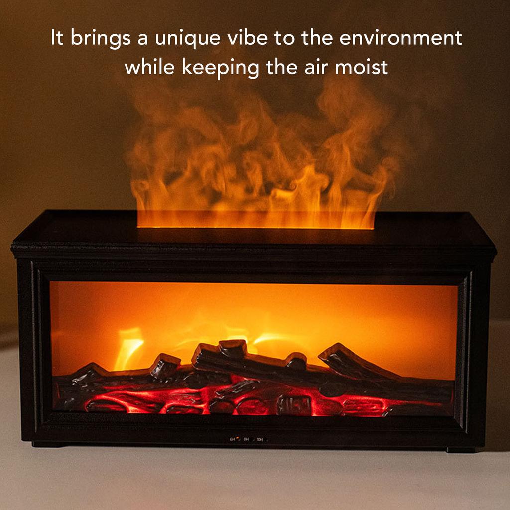 Flame Diffuser 280ml Lifelike Quiet Auto Shut Off with Remote Control Essential Oil Diffuser Fireplace Aromatherapy Humidifier
