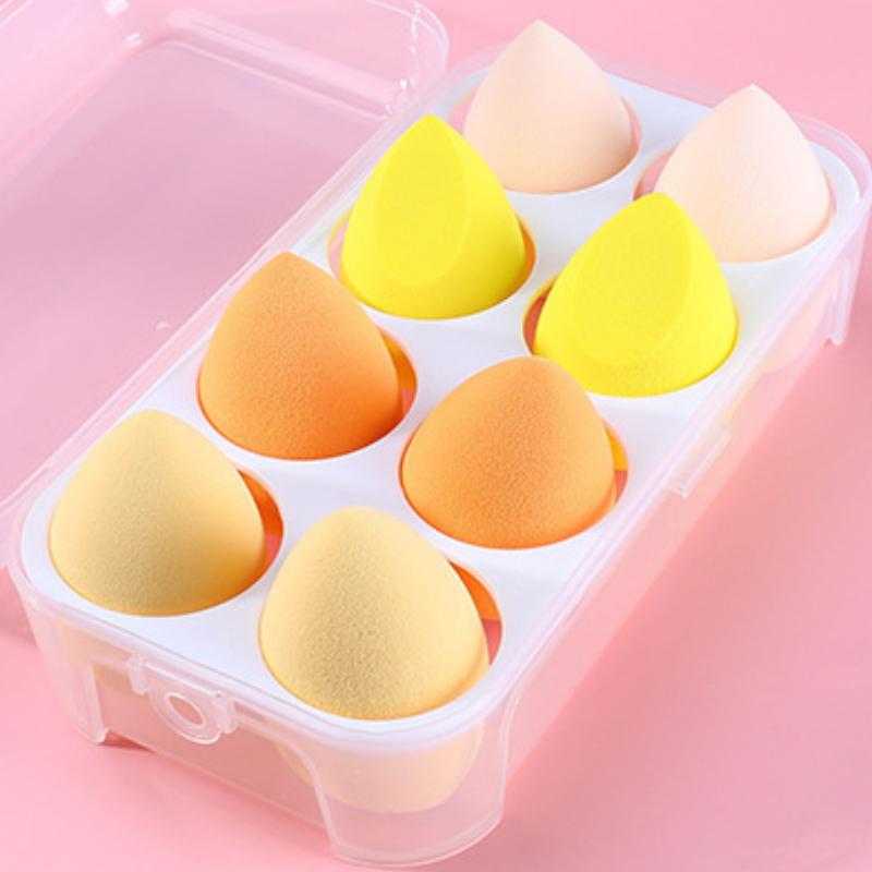 

8 шт. спонж для макияжа косметика пудра пуховка основа макияж для женщин блендер набор инструментов для макияжа инструменты(Нет коробки) 8PCS жёлтый