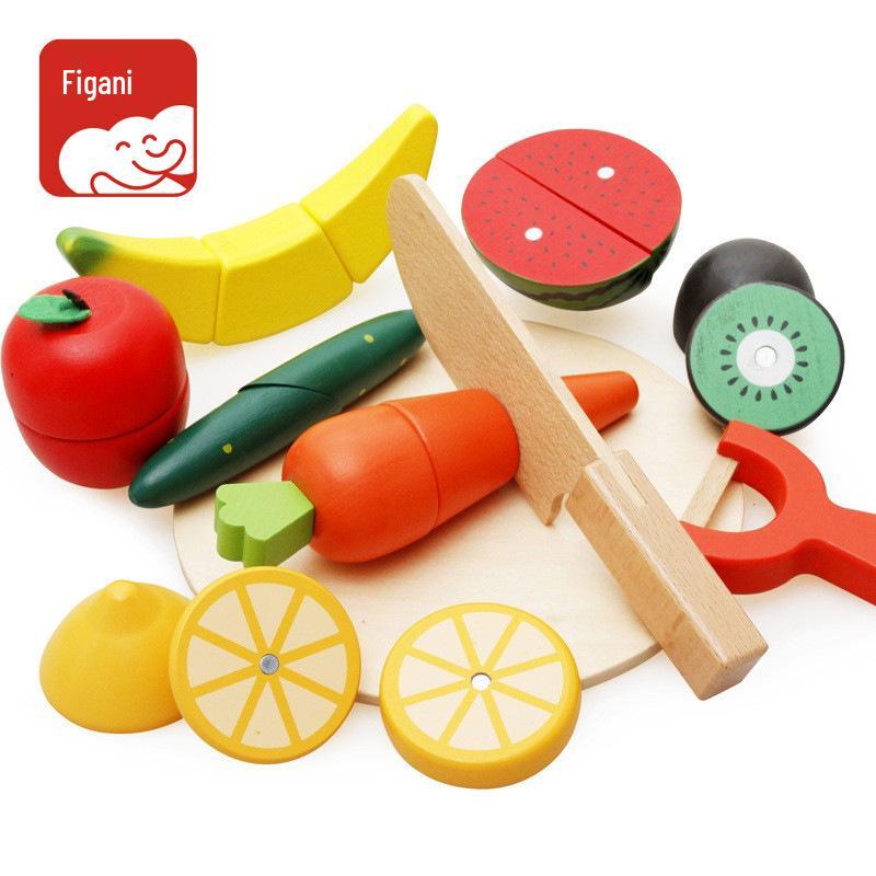 Wooden Kids' Educational Toys: Role-Playing Simulation with Fruits and Vegetables Cut Game