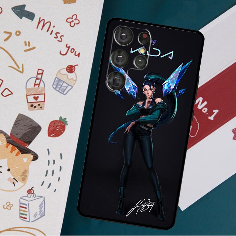 Kda Kaisa Ahri Akali-fodral för Samsung Galaxy S23 S20 FE S21 FE S22 Ultra Note 20 S8 S9 S10 Note 10 Plus bakskal