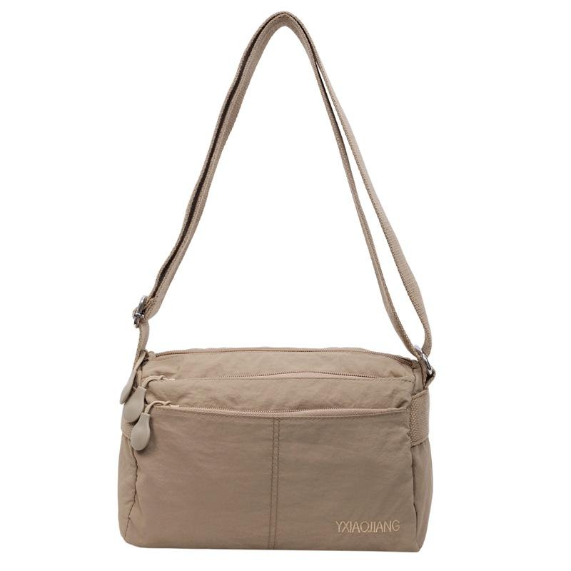 2025 Summer New Women's Messenger Bag Anti-splashing Ultra-light Cloth Bag Multi-compartment Small Square Bag Solid Color Shoulder Messenger Bag