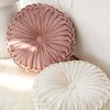 1 Piece Pumpkin-shaped Pillow, Pure Color Velvet Pillow, Suitable for Living Room, Circular Shape, Indoor Window Cushion