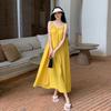 Hainan Sanya vacation beach dress sexy loose backless dress Xishuangbanna suspender design long dress summer