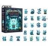 Christmas Home Decor Holiday Advent Calendar, 24 Days Countdown Calendar with Pcs Mini Acrylic Highland Cow/Cat/Green Elf Figures, Collectible