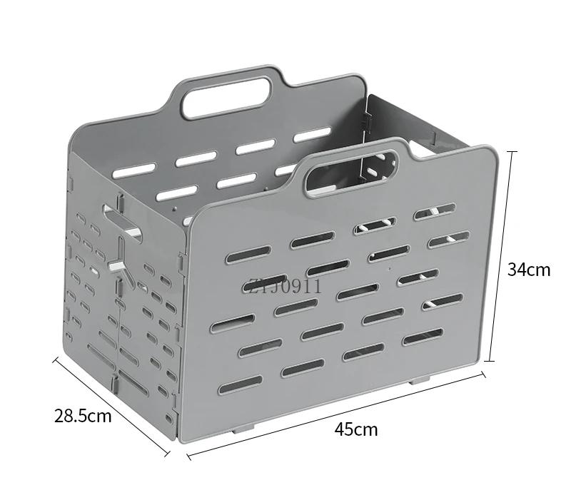 For Storage basket Bathroom laundry basket Household laundry basket Wall-mounted folding серый