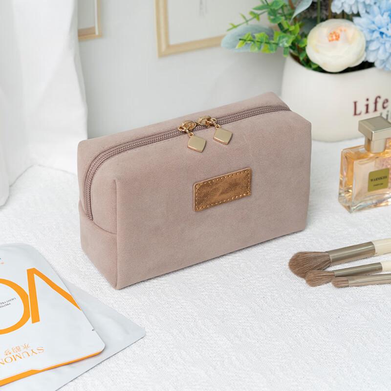 OEING Velvet Octagonal Large Capacity Travel Makeup Bag