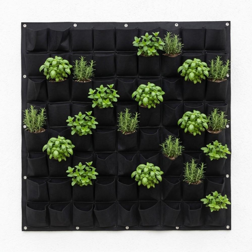 Felt Plant Bag 72 Pockets Grow Bag Durable Wall Hanging Plant Bag  Outdoor Gardening