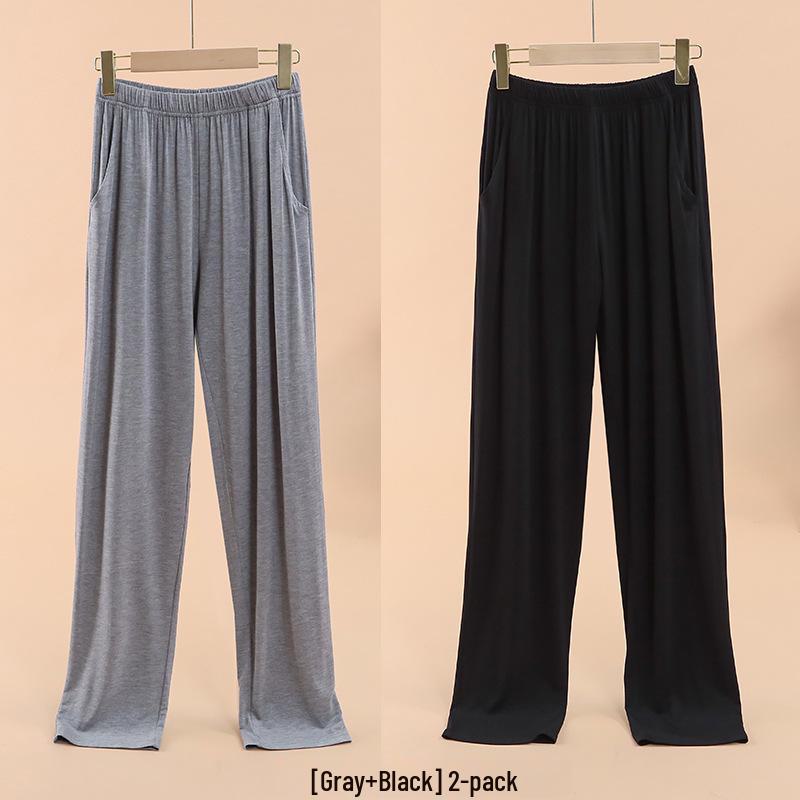 Damen Modal Locker Fallende Pyjamahose - Große Größe, Dünne Eisseide, Lässige Frühling/Sommer Hose