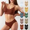Women's Wireless Push-Up Vest Bra Set: Sexy, Comfortable, Base Layer with Beautiful Back Design, Suitable for Small Busts.