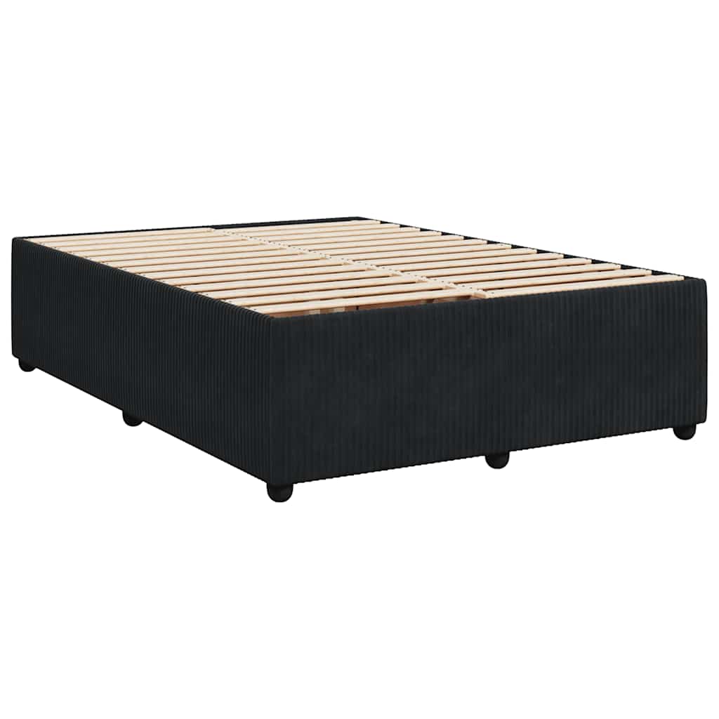 Box Spring Bed with Mattress Black 160 X 200 Cm Velvet