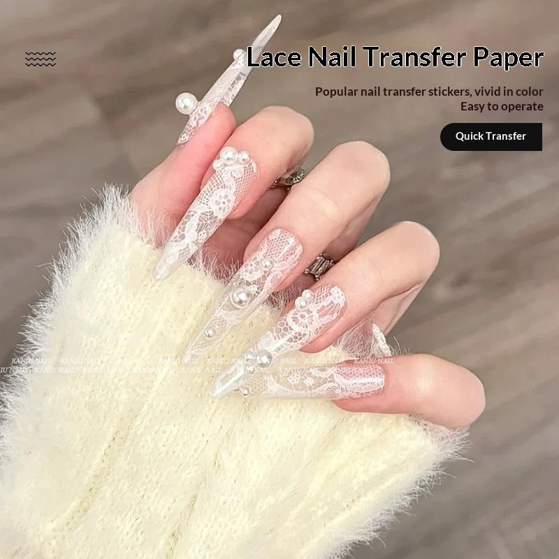 10 Rolls Sexy Lace Flower Nail Foils For Transfer Paper Sliders Floral Stickers Nail Art Decorations Manicure Decals