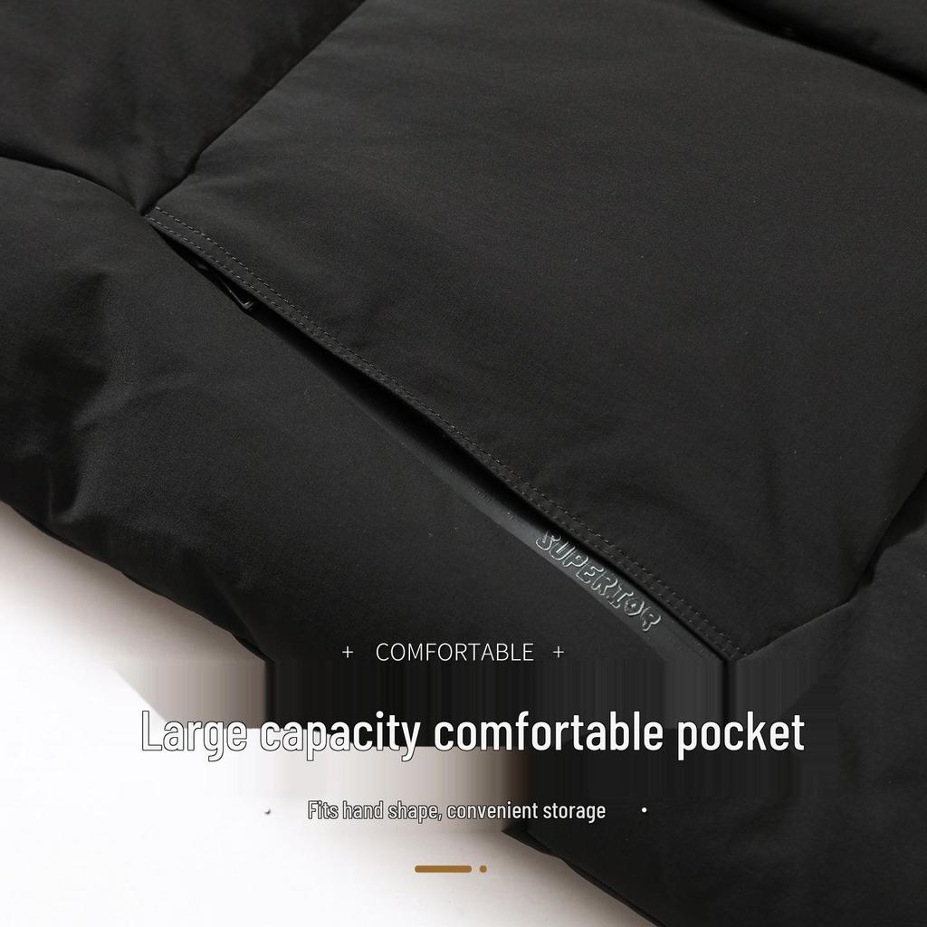 Men's Winter Windproof White Duck Down Hooded Jacket - Versatile, Thickened for Business and Commuting