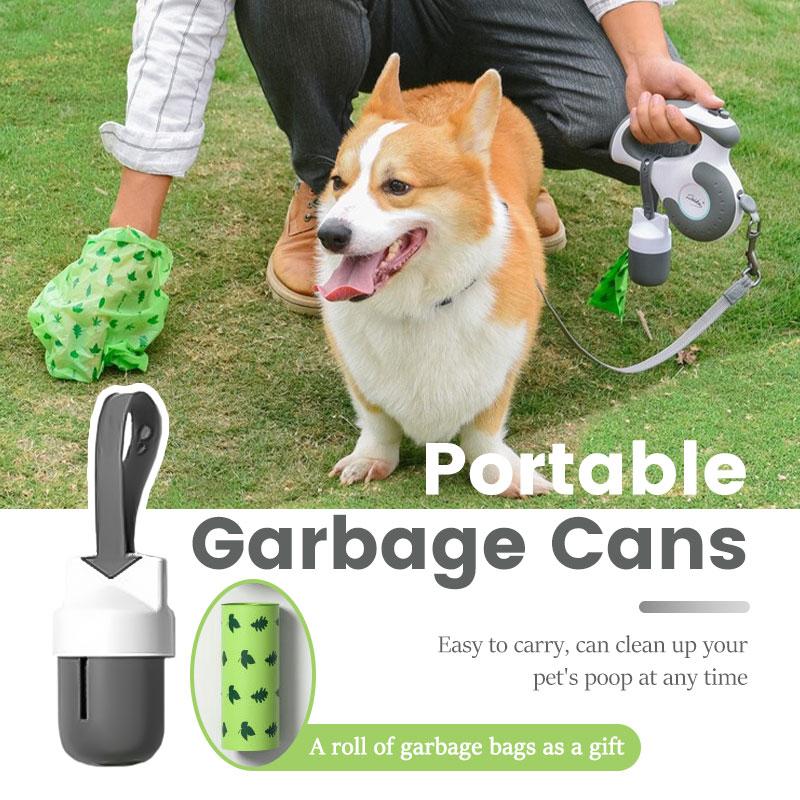 Guinzaglio per cani 2 in 1 per impieghi gravosi, anti-trazione, guinzaglio automatico retrattile per animali domestici per addestramento all'aperto per cani con dispenser per sacchetti per rifiuti, resistente
