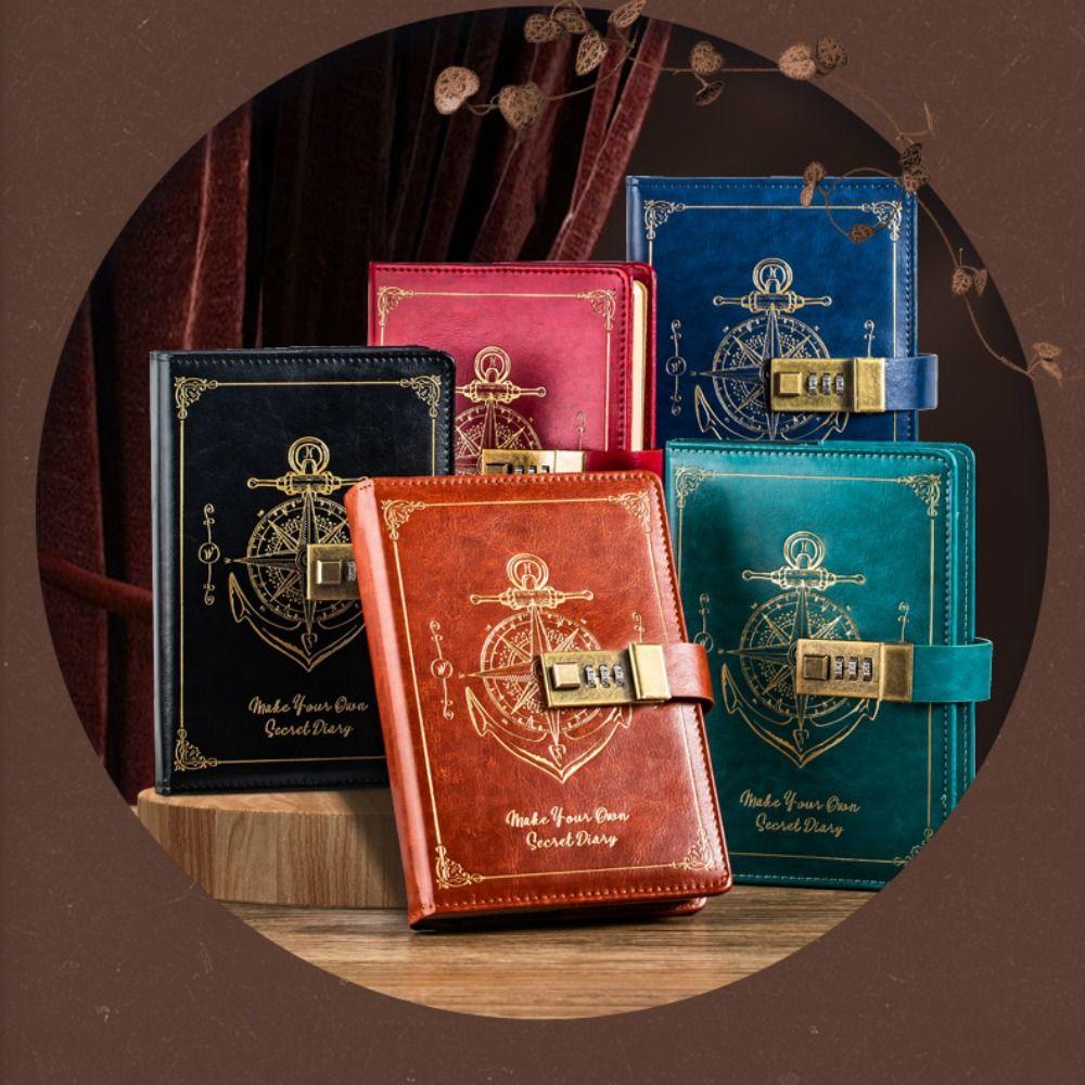 Stationery A5 Notebook with Lock Protecting Secrets Travelers Journal Password Notebook Student