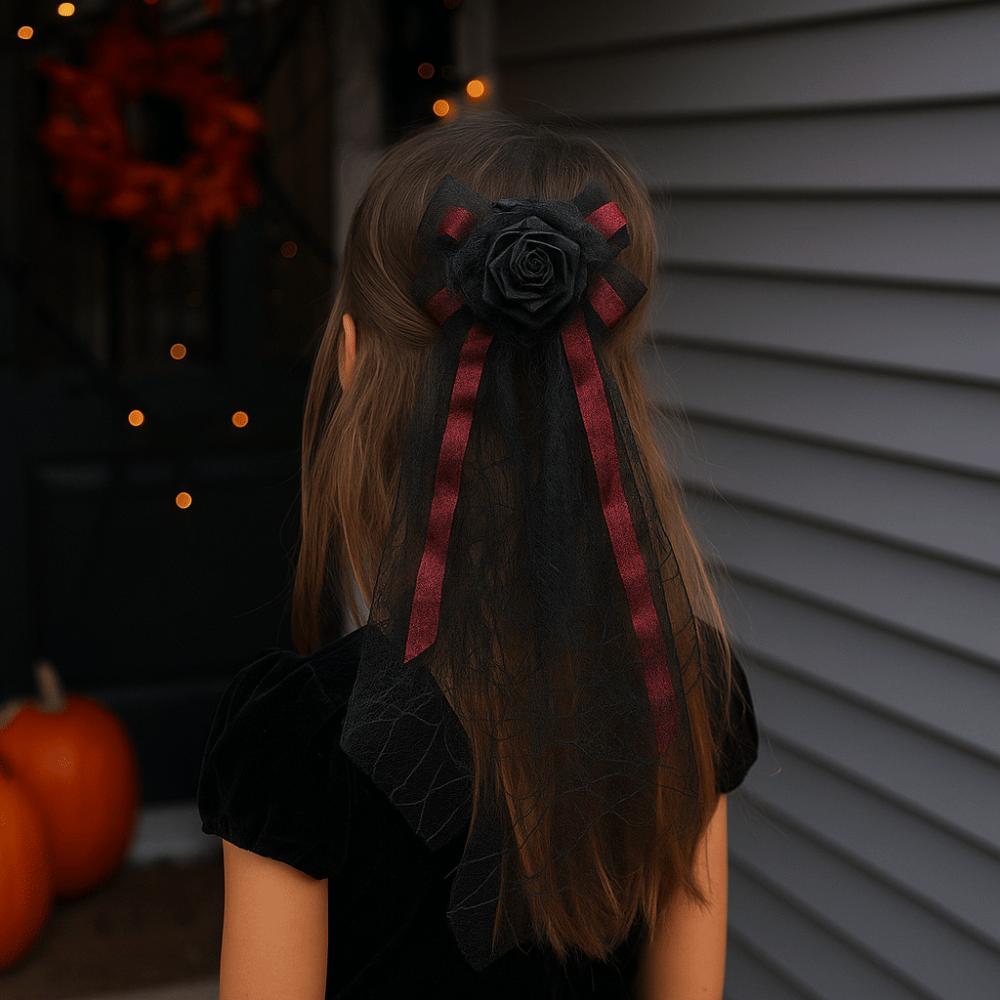 Breathable Halloween Hairpin Comfortable Hair Accessories Portable Gothic Head Veil  Outfits