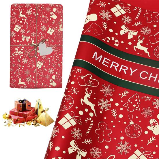 20 Sheets Christmas Wrapping Paper 22" X 22" Holiday Gift Wrap with Christmas Tree Snowflake Pattern for Party DIY Crafts Presents