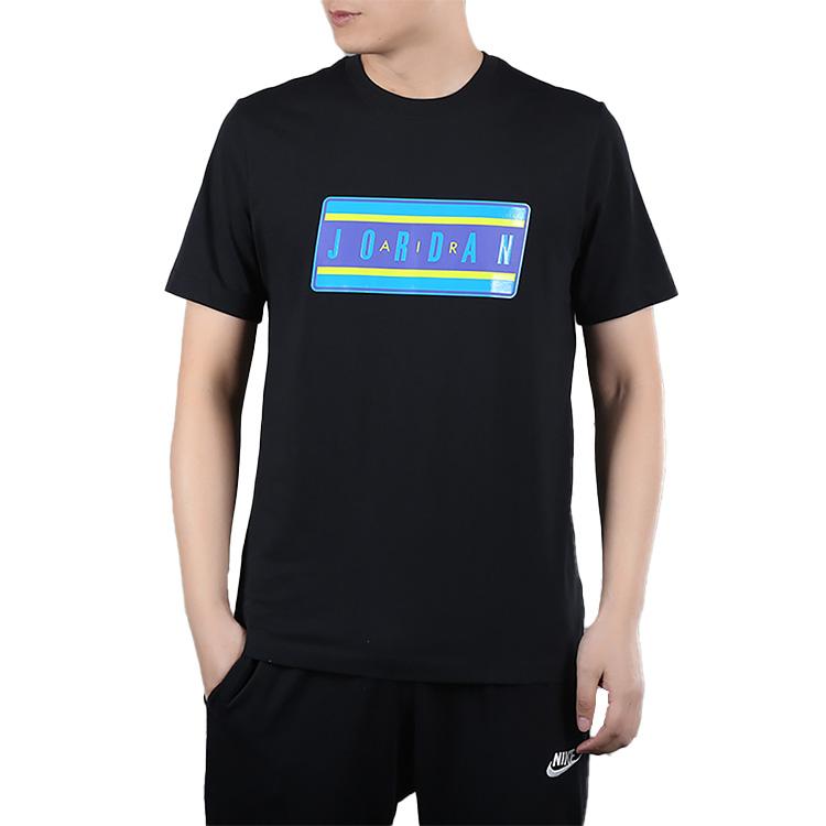 Jordan T Shirts Men's Black Crew Neck Moderate Straight Fit CJ6247-010