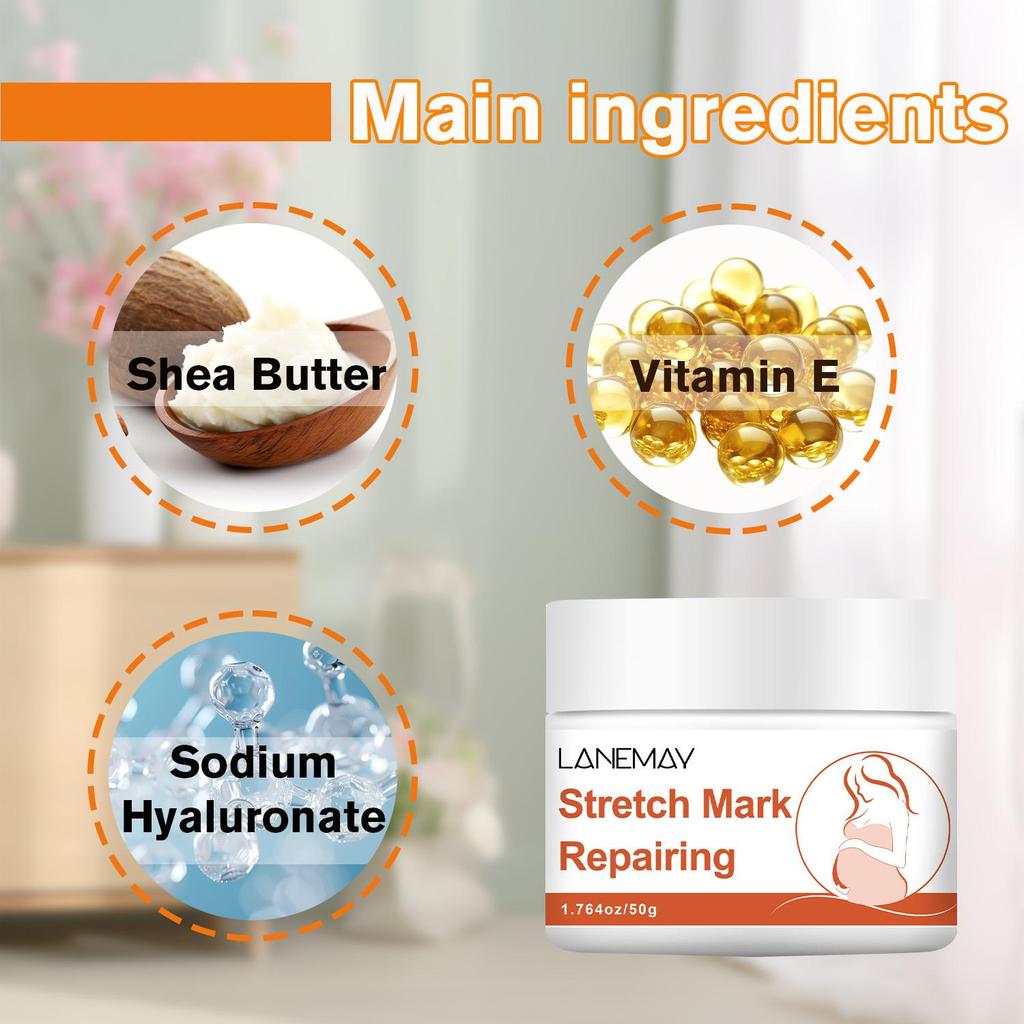 Stretch Mark Repairing-Long Lasting Skin Tenderness-Inhibit The Growth Of Striae Gravidarum-Safe To Use For Pregnant Women, 50g