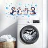 Pinguin Wandaufkleber, Niedliche 4 Glückliche Pinguine Bade-Deko, Selbstklebende Abnehmbare Wandsticker für Badezimmer, Kinderzimmer & Duschwandkunst
