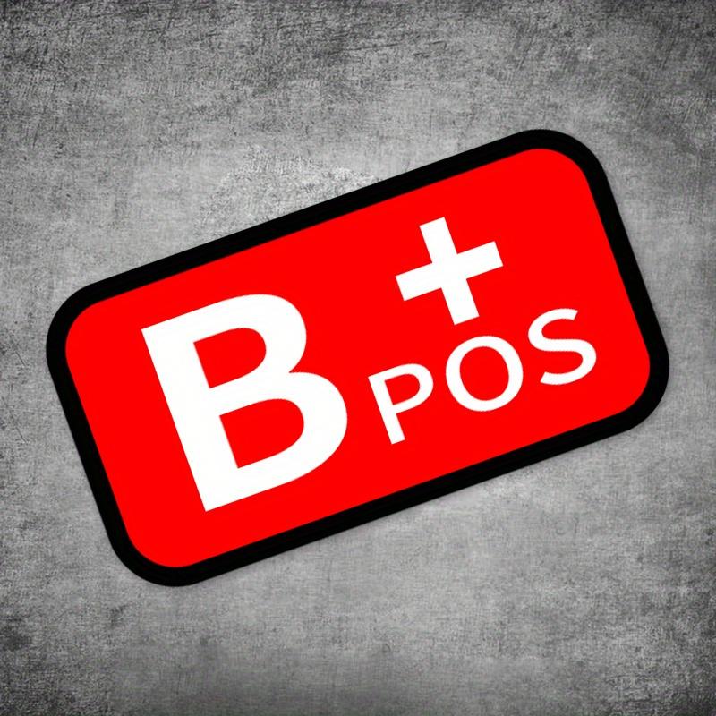 Waterproof Blood Type Vinyl Sticker, Red A/B/AB/O POS NEG Graphic Decal, Universal DIY Decoration for Auto Motorcycle Helmet