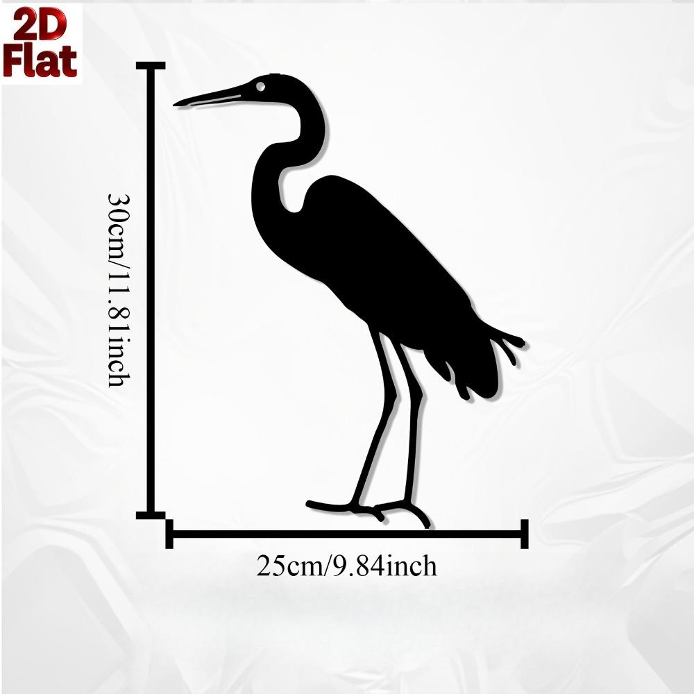 

1pc Elegant Crane Metal Wall Art, Weatherproof Iron Sculpture for Garden Fence Living Room, Christmas New Year Bird Decor Indoor Outdoor 12in