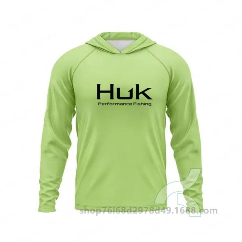 Mens UPF 50 Quick-Dry Fishing Shirt With Hood Long Sleeve Breathable Outdoor T-Shirt Angling Wear
