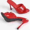 Fashion High Quality Patent Leather Buckle High Heel Sandals Women Sexy Open Toe Round Toe Designer Brand Sandals Comfort Banquet Pumps