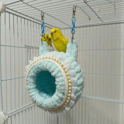 Verdicktes Papageiennest Schaukel Warm Atmungsaktiv Vogel Hängematte Bonbonfarbe Gemütliche Vogelkäfig Hängematte Herbst Winter