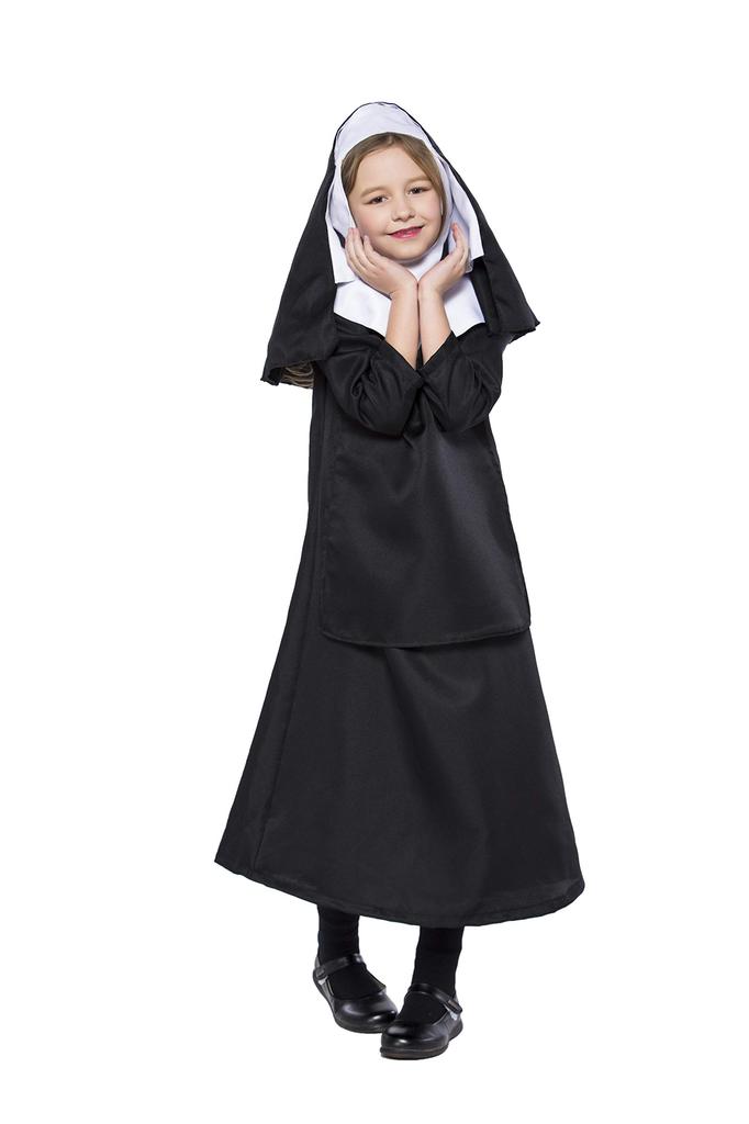 JUNDOMECY Halloween Cosplay Costumes for Church Costumes for School Cultural Halloween Girls, Sister, Nun, Saint, Monk, Pastor, Missionary, Maria,
