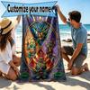 Custom Name Personalized Teenage Ninja Turtles Print Beach Towel, for Trip Camping Beach Party Home Decor, Birthday Gift for Family & Friends