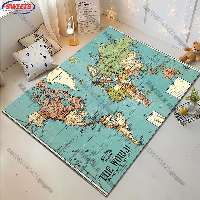 15 Size Vintage Nautical Elements Sailing Map Compass Print Carpet Room Rug Wonderful Gift for Friend Mat for Home Office Store