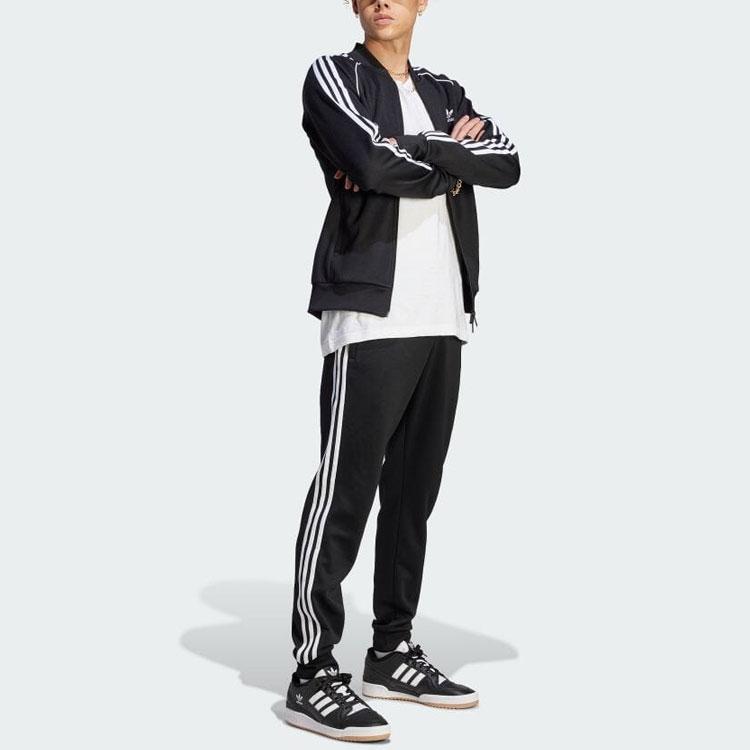 Adidas Originals Trefoil Three-Stripe Color-Block Logo Long Sleeve Jacket Men Outerwear Black IM4545
