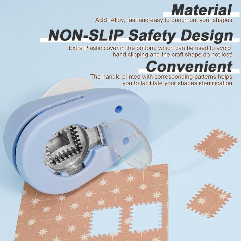 Stamp Shaped Paper Punch, Portable Hole Puncher for Crafts, Scrapbooking Supplies, DIY Card Making & Paper Crafting Tool