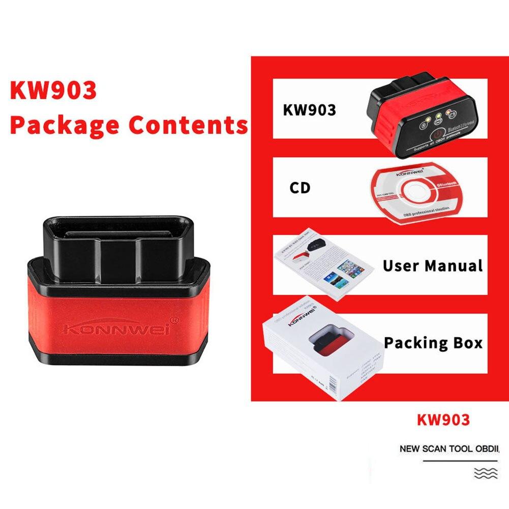 KW903 Wireless OBD2 Scanner 12V Diagnostic Code Reader for Android Devices ELM327 Auto Code Reader OBDII Tool
