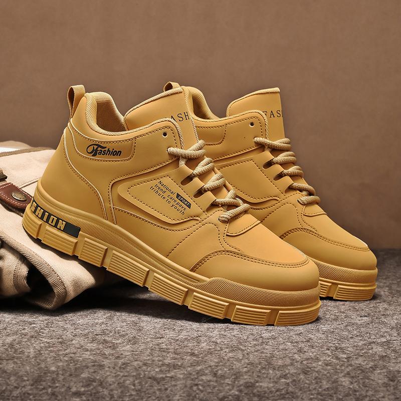 New Fashion Men's Autumn Spring All Match Hightop Walking Boots Winter Hightcut Leather Work Boots