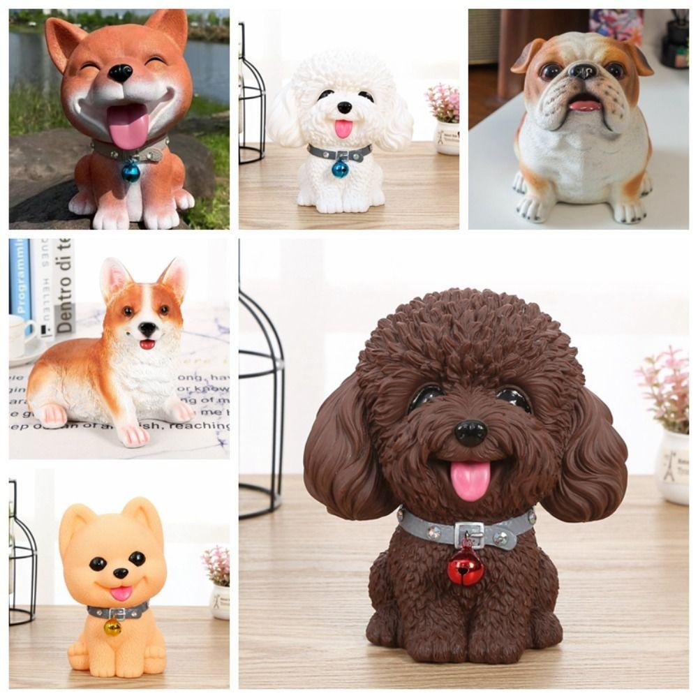Large Capacity Dog Piggy Bank Savings Tank Zodiac Dog Ornaments Animal Saving Box Home Decor