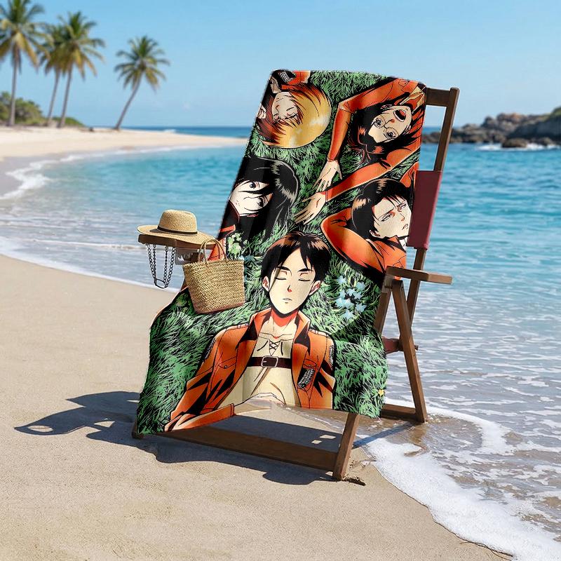 Attack Titan Fashion Beach Towel: Ideal for Summer Adventures Soft, Absorbent and Quick Drying Suitable for Swimming and Bathing