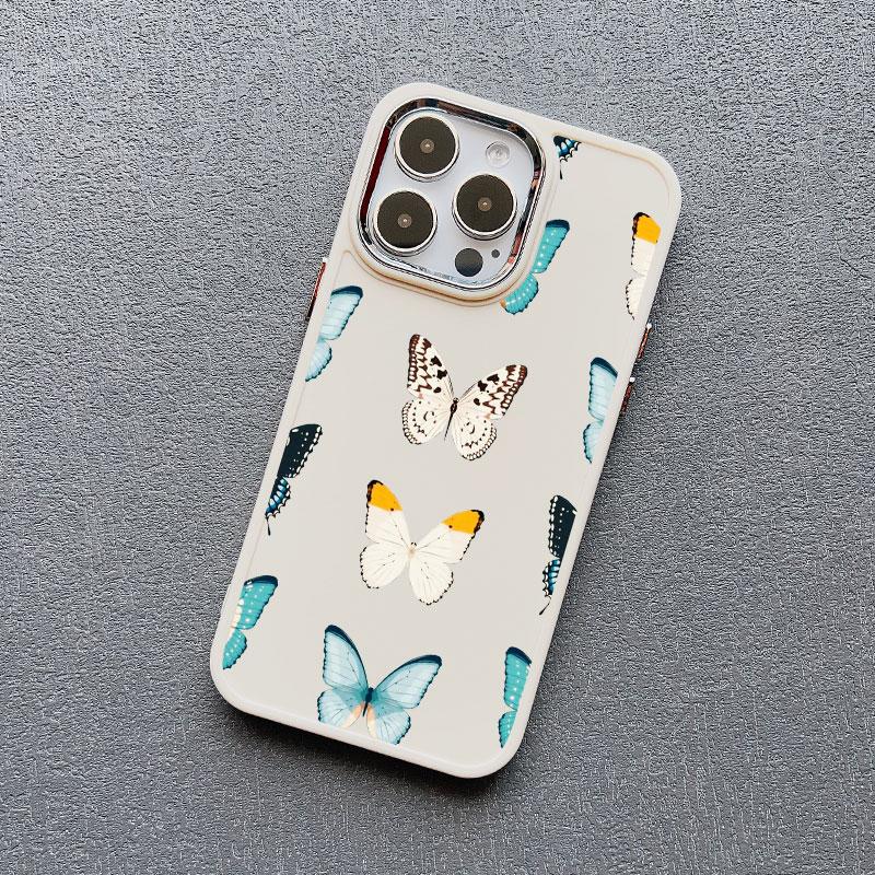 Animal Chromatic Colour Butterfly Print Silicone Phone Case For iPhone 13 12 Mini 11 Pro Max 16 15 14 Plus Pro Max XR XS X Cover